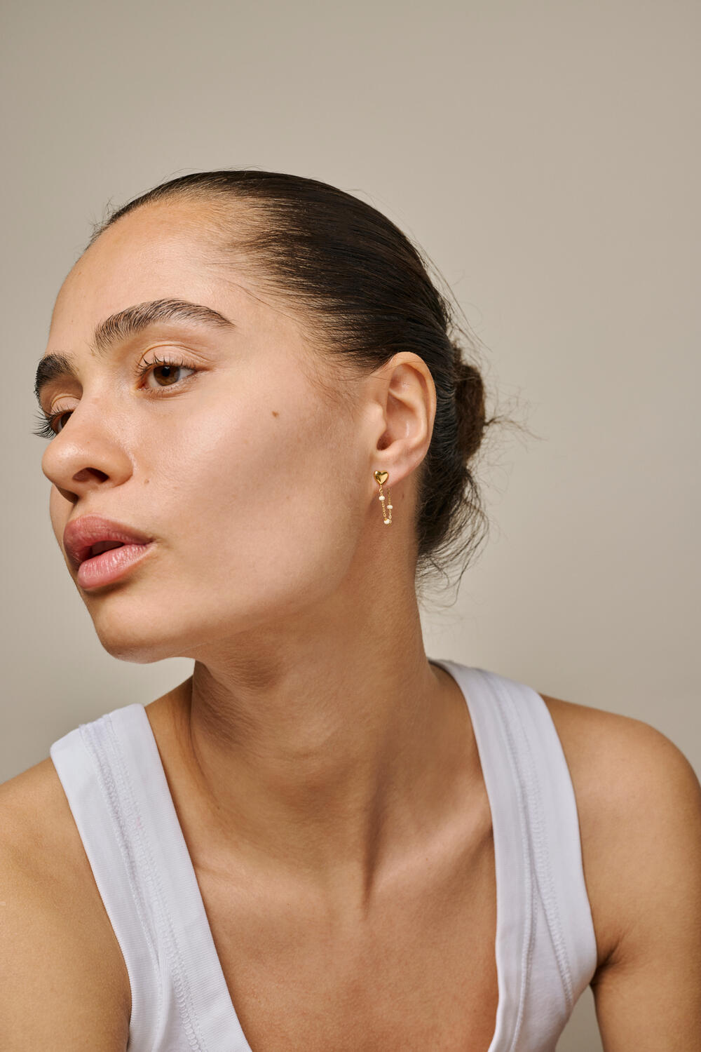 Lola Heart ørestikker - Daisy/forgyldt